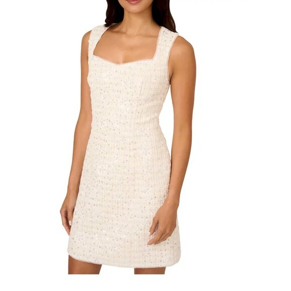 Adrianna Papell Women's Sweetheart Sequin Tweed Sheath Dress Size 4 NWT New - Picture 8 of 9